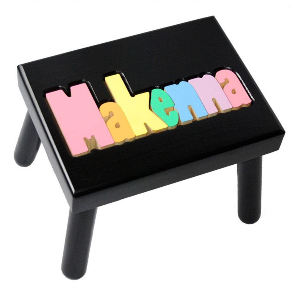 Personalized Painted Name Seat in Black or White - Simply Unique Baby Gifts