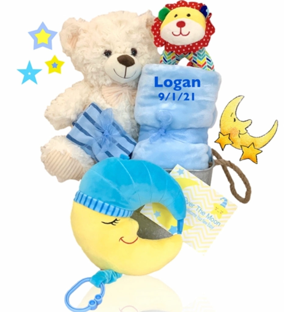 Love You to the Moon Baby Boy Gift - Simply Unique Baby Gifts