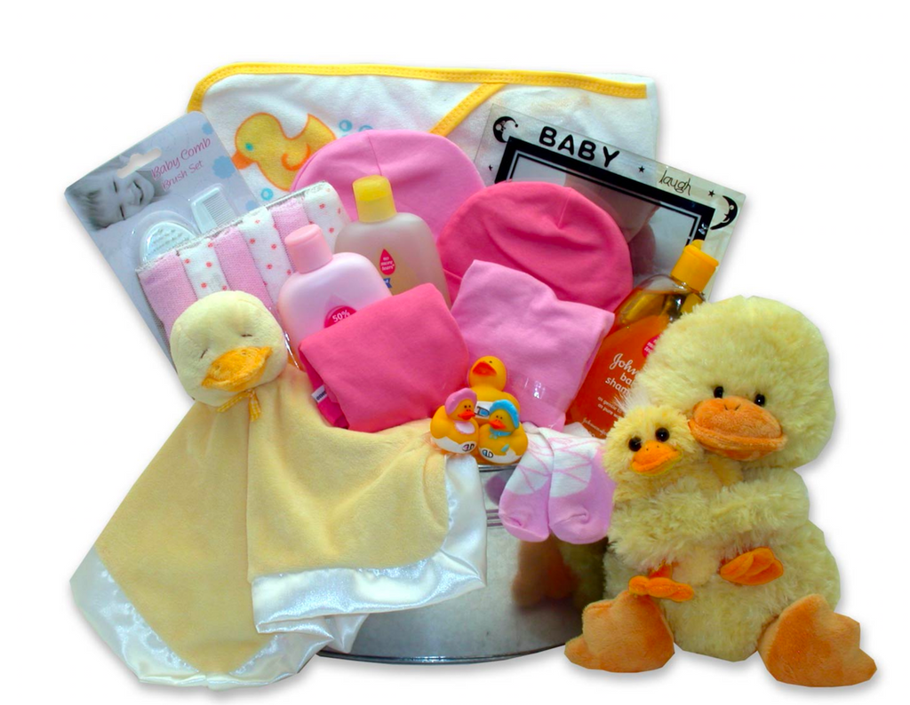 Just Ducky Bath Bucket - Choose Blue, Pink, Yellow - Simply Unique Baby Gifts