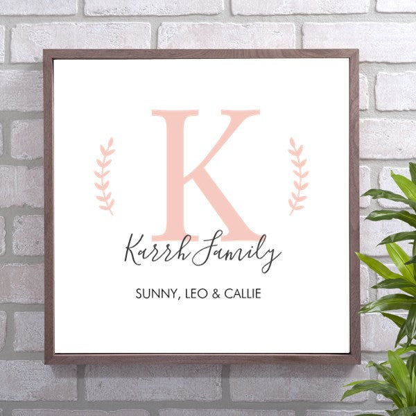 Family Name Framed Wall Art - Simply Unique Baby Gifts