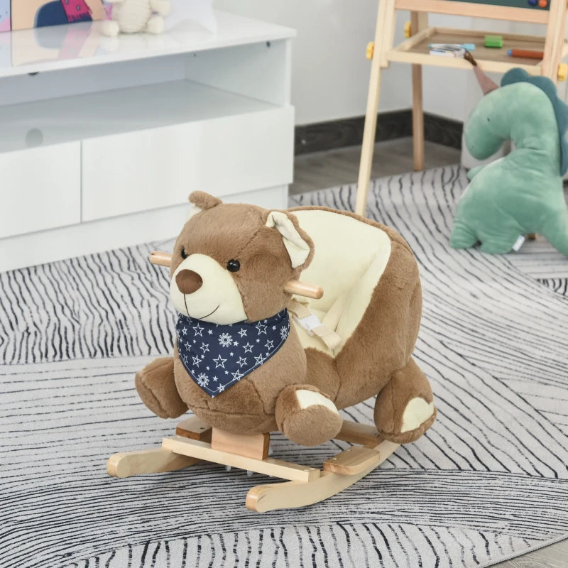 Plush Bear Rocking Toy with Lullaby and Safety Belt | Simply Unique ...