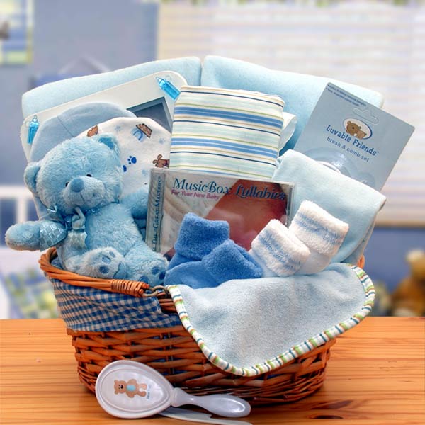 Welcome to the World Boy's Bountiful Basket - Simply Unique Baby Gifts