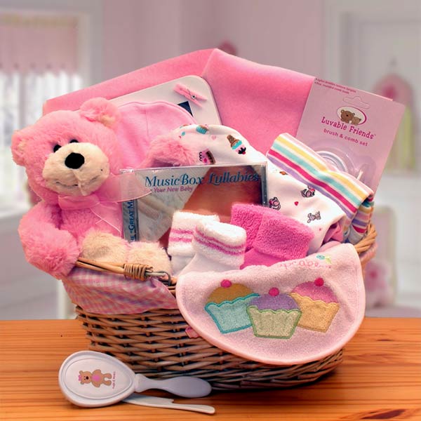 Welcome to the World Girl's Gift Basket - Simply Unique Baby Gifts