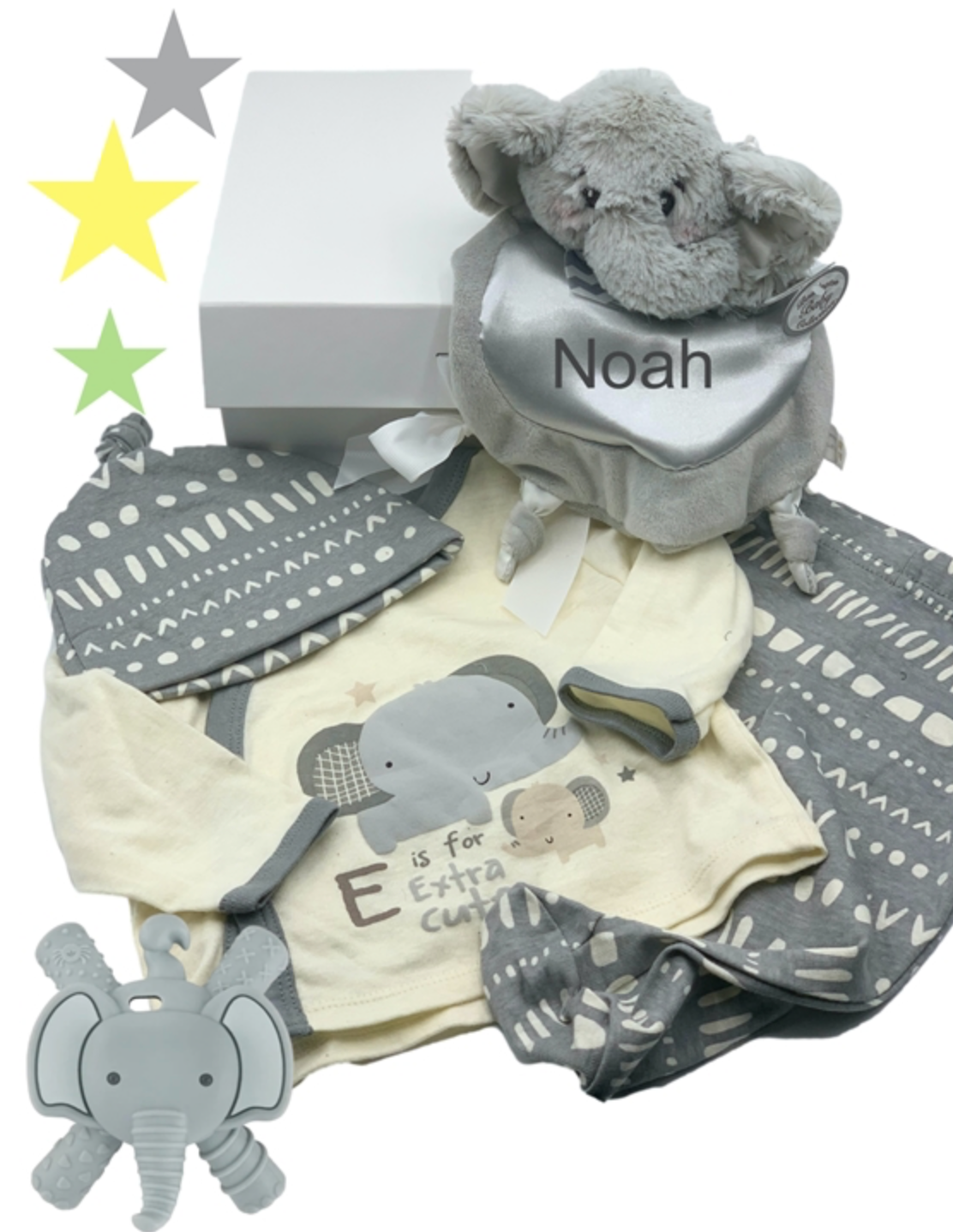 Elephant Bliss Baby Gift Set with Free Personalization