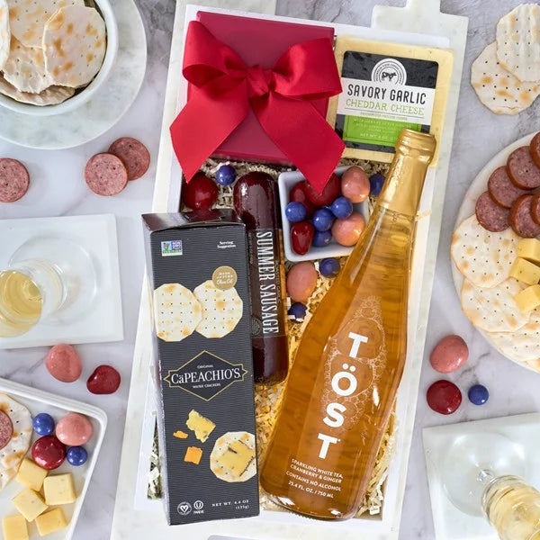 🎀 "Welcome Baby!" Sparkling Celebration Gift Box (Alcohol-Free) 🍾🧀✨