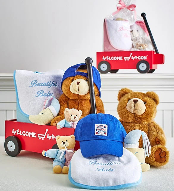 Hello Baby! Wagon - Choose Pink or Blue Theme