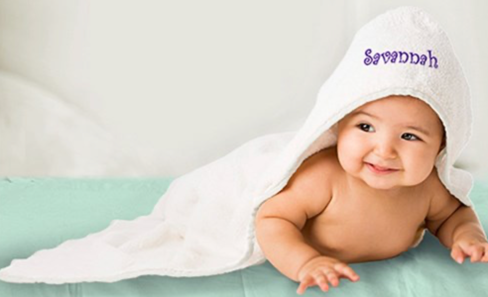 Hooded Cotton Towel with Embroidered Name - Simply Unique Baby Gifts