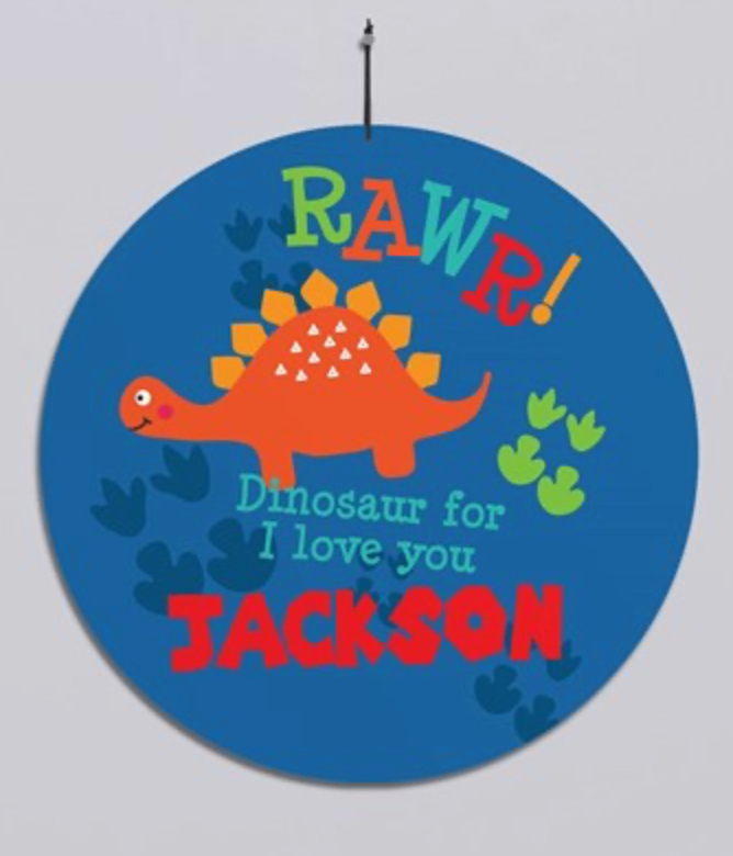 Rocking Dinos Wall Art with Child's Name