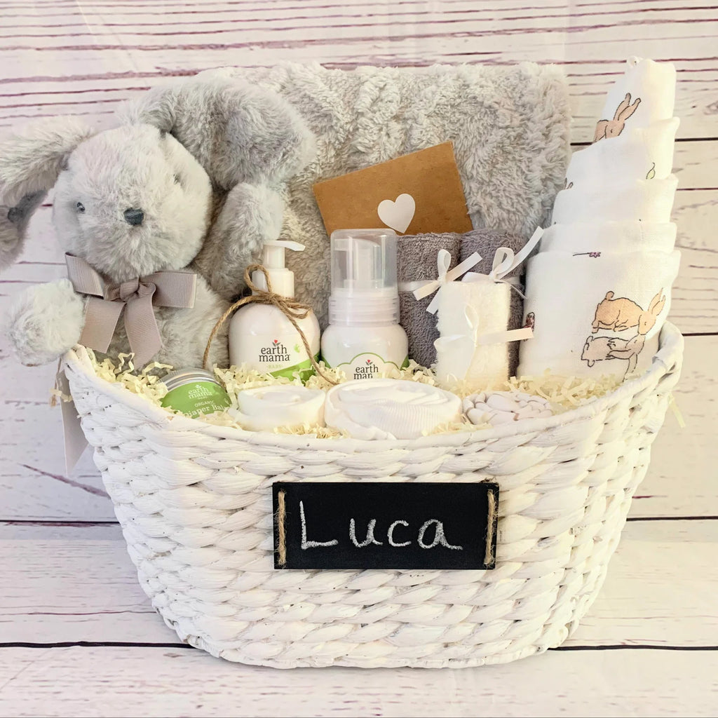Organic Bunny Themed Gift Basket – Personalized & Adorably Curated 🐰💗