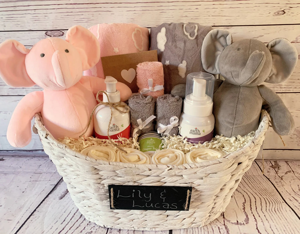 Organic Twin Baby Gift Basket 🌿👶👶 Personalized & Perfect