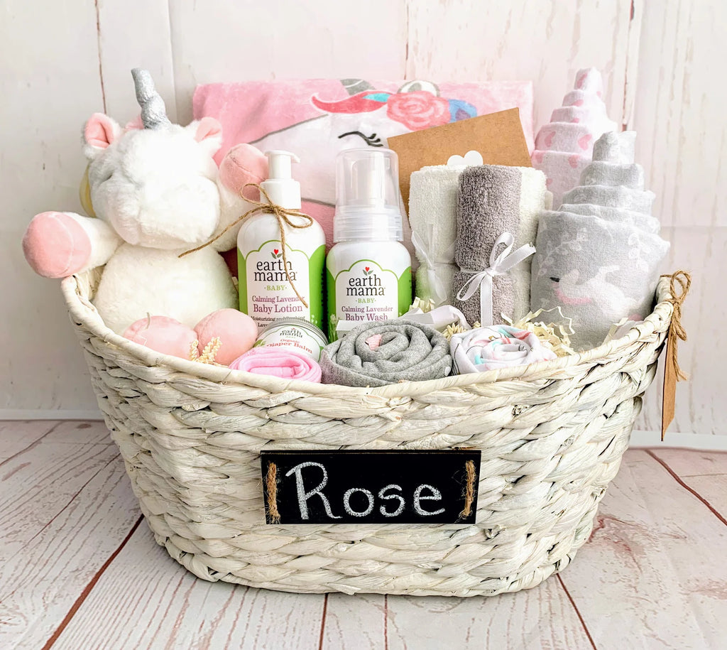 🌈 Organic Unicorn Baby Gift Basket ✨