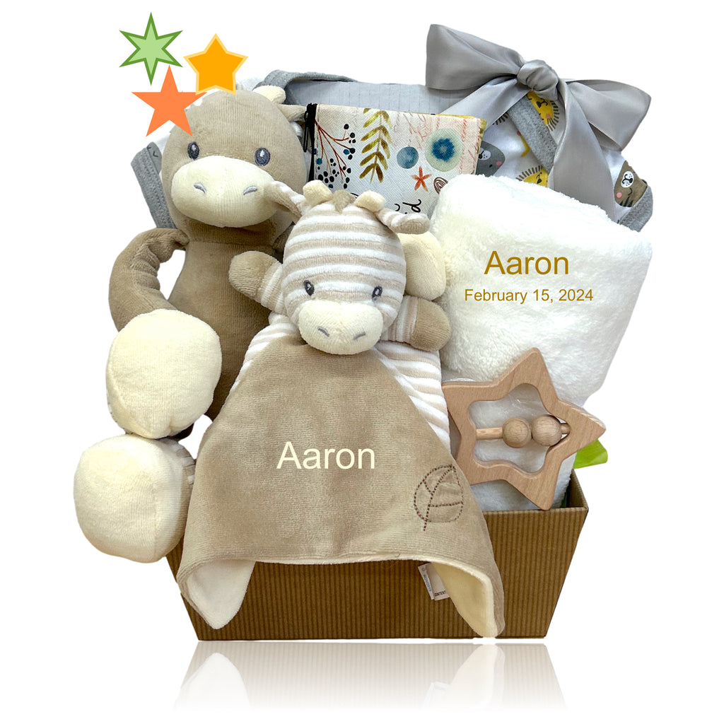 Sweet Safari Gift Basket - Simply Unique Baby Gifts