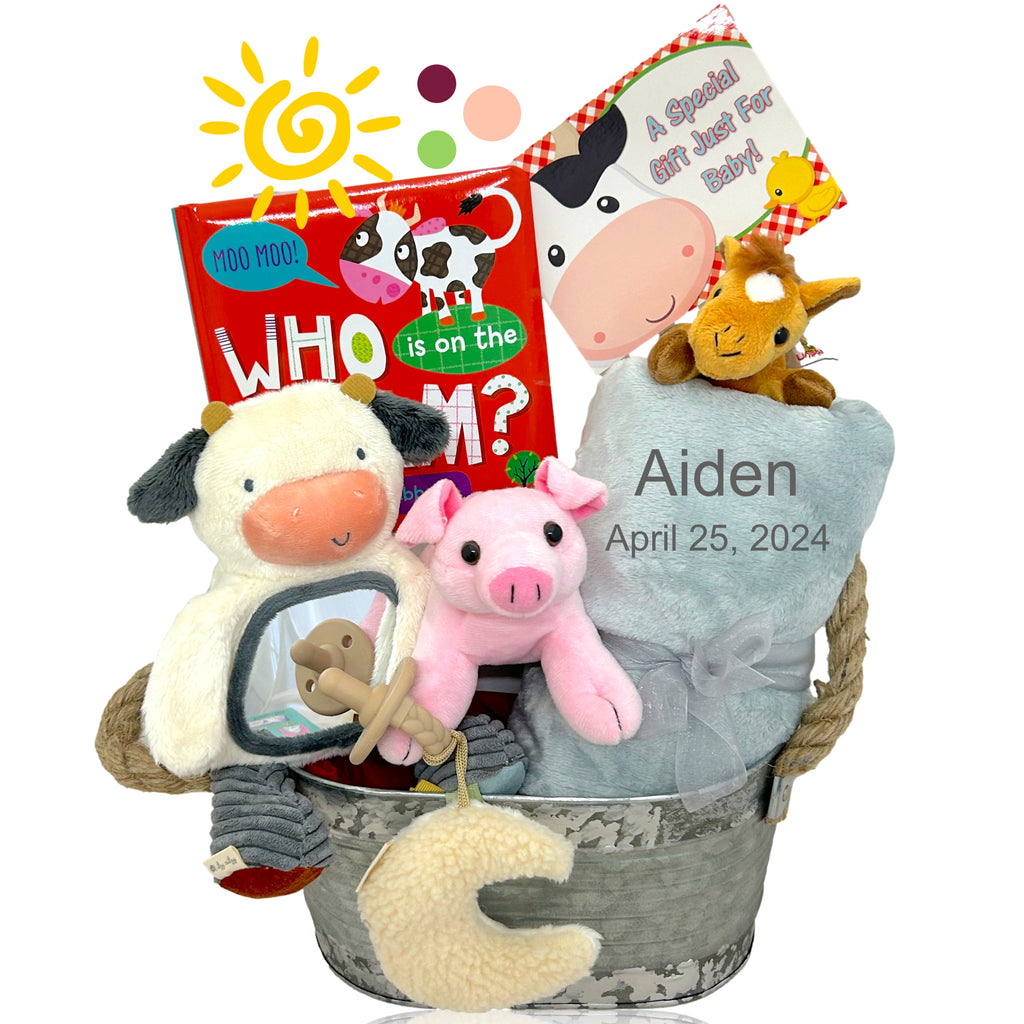 Farm Fun Baby Gift Basket - A Delightful Gift