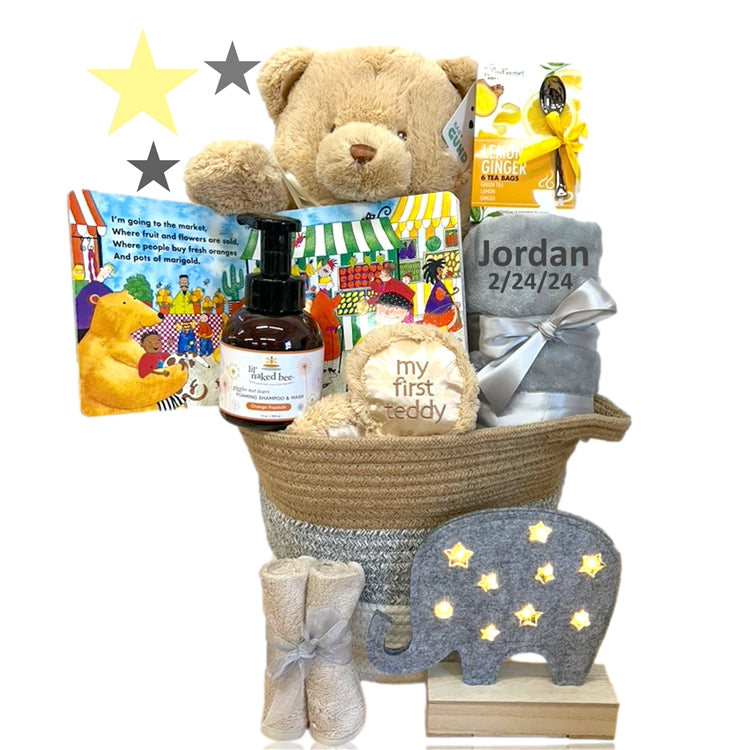 Organic Beary Awesome Basket - Simply Unique Baby Gifts
