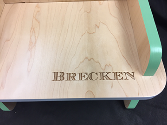 Personalized Chair with Engraved Name Green/Grey