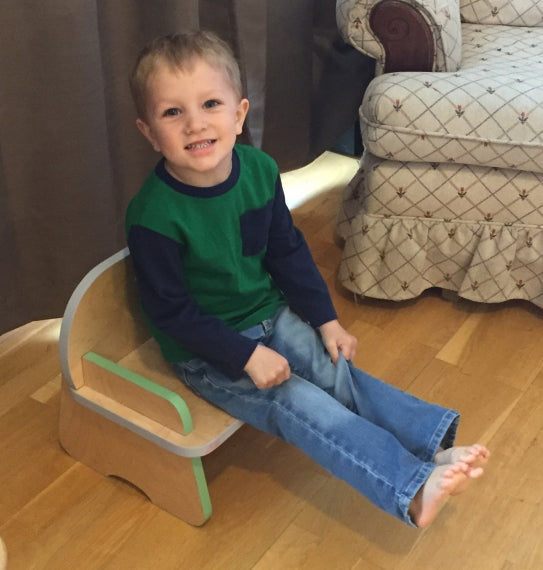 Personalized Chair with Engraved Name Green/Grey