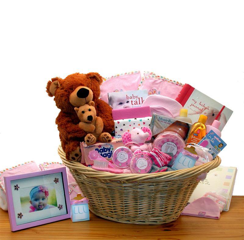 Deluxe Newborn Girl Gift Basket - Simply Unique Baby Gifts