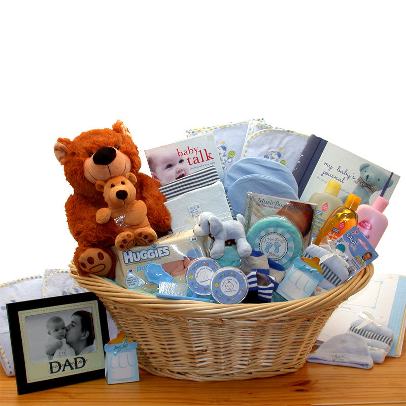Deluxe Newborn Boy Gift Basket - Simply Unique Baby Gifts