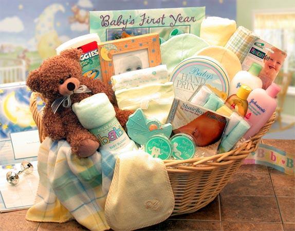 Beary Luxe Gift Basket in Neutrals - Simply Unique Baby Gifts