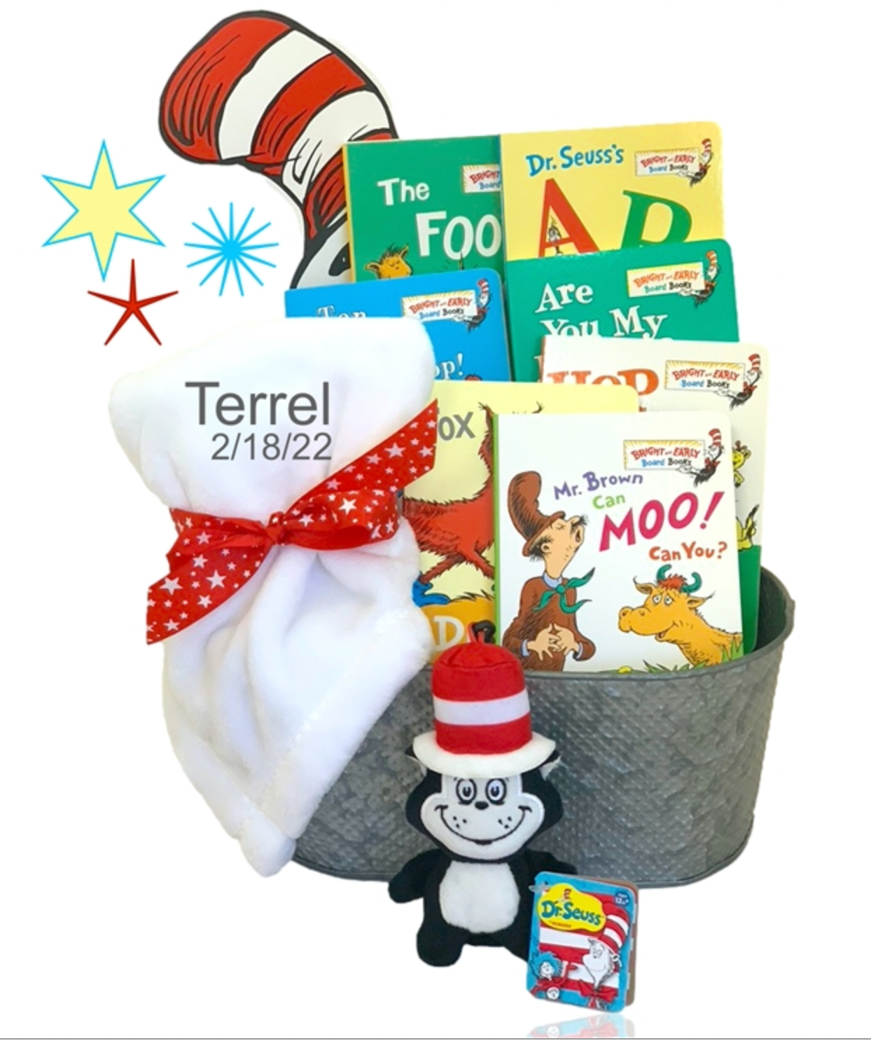 Dr. Seuss' Cat in the Hat Library Set - Option to Personalize - Simply Unique Baby Gifts