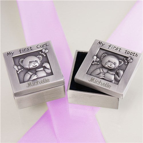 Engraved Baby's First Curl and First Tooth Boxes - Simply Unique Baby Gifts