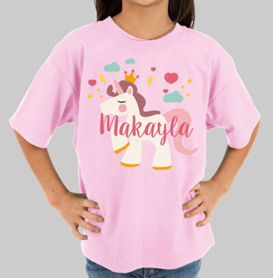 Girl's Personalized Unicorn Shirt - Simply Unique Baby Gifts