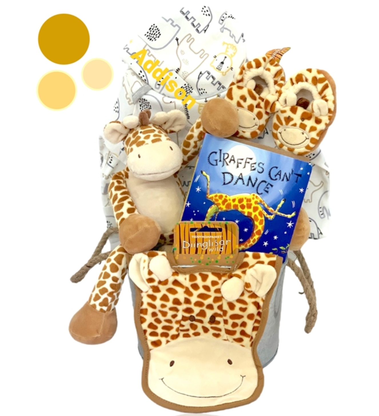 Wild about Giraffes Organic Baby Basket - Simply Unique Baby Gifts