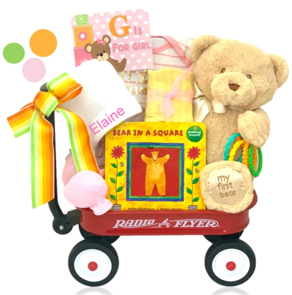 My First Teddy Bear Wagon for Girls - Simply Unique Baby Gifts