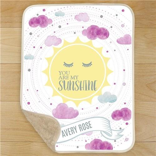 Girl's My Sunshine Personalized Blanket - Simply Unique Baby Gifts