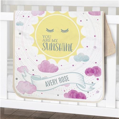 Girl's My Sunshine Personalized Blanket SimplyUniqueBabyGifts