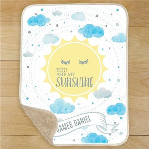 Boy's My Sunshine Personalized Blanket - Simply Unique Baby Gifts