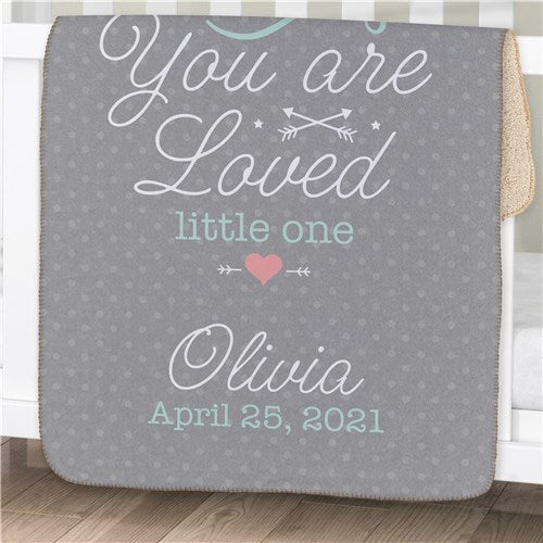 Snuggly Sherpa Loved Little One Personalized Blanket - Simply Unique Baby Gifts