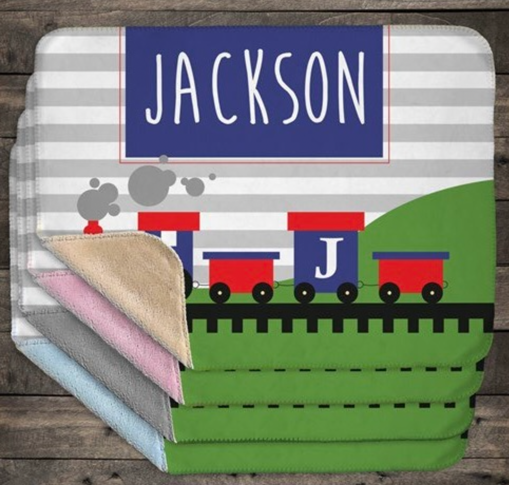 Personalized Train Blanket - Simply Unique Baby Gifts