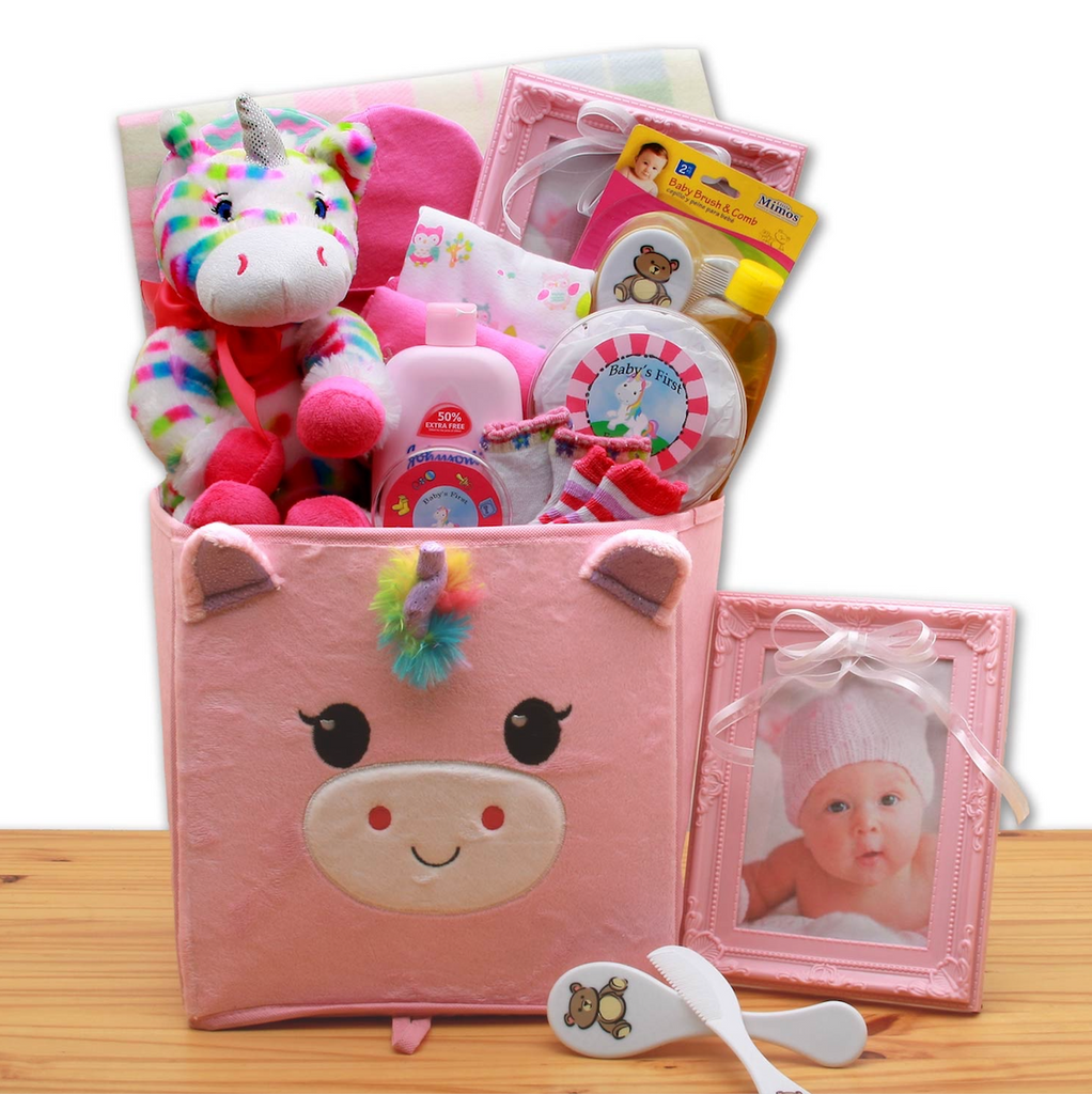 Unicorn Baby Girl Gift Basket - Simply Unique Baby Gifts