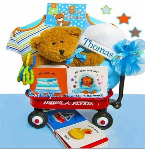 Baby Boy First Teddy Bear Wagon - Simply Unique Baby Gifts