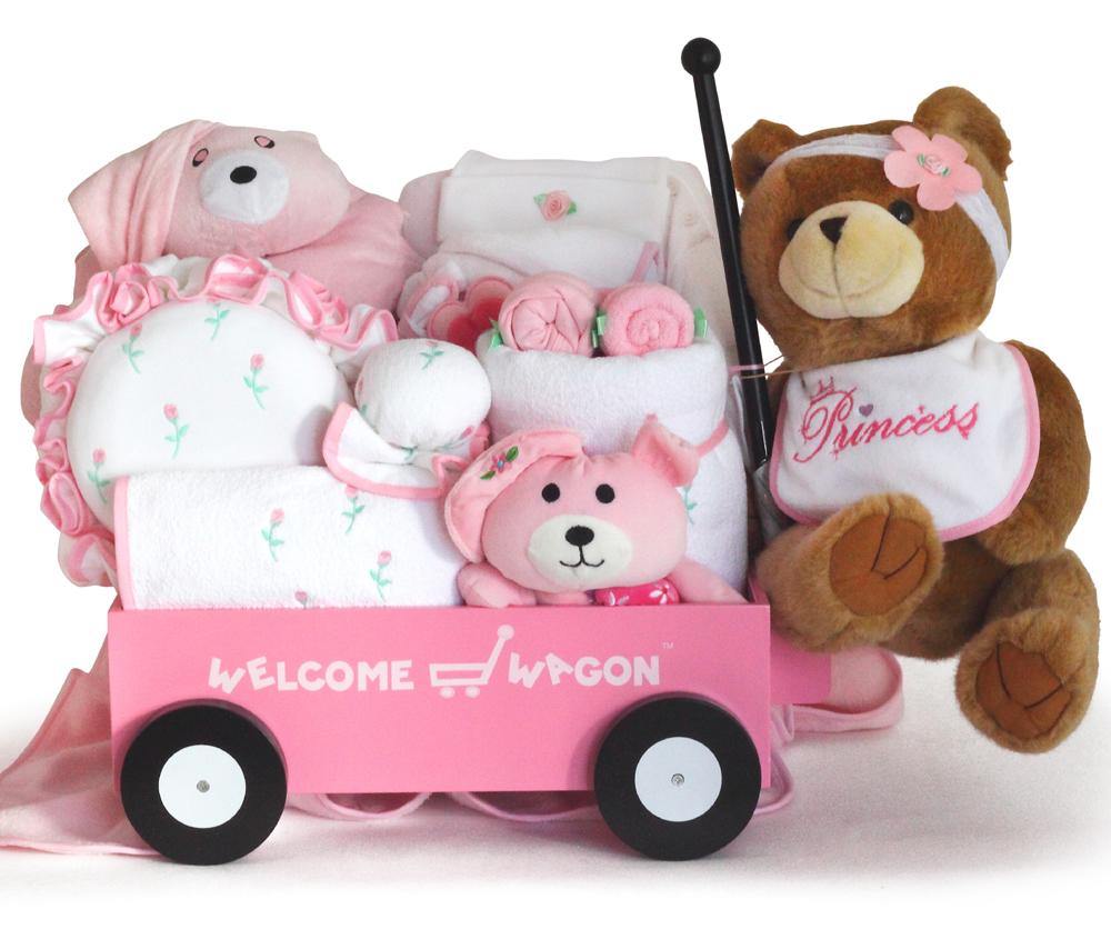 New Baby Girl Luxury Gift Wagon - Simply Unique Baby Gifts