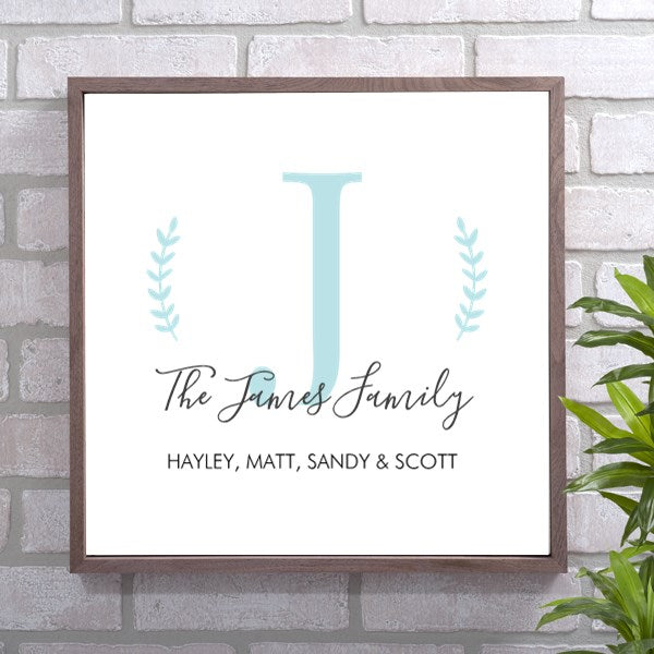 Family Name Framed Wall Art - Simply Unique Baby Gifts