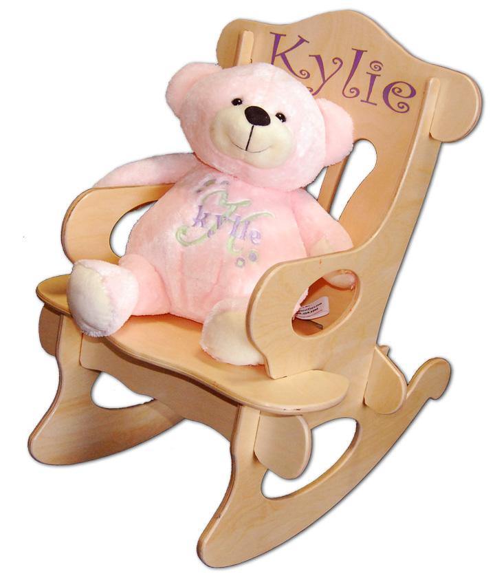 My First Rocking Chair and Bear Set, Personalized - Simply Unique Baby Gifts