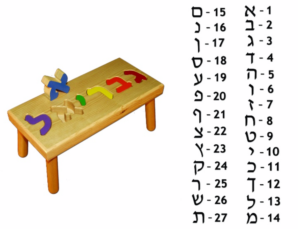 Personalized Hebrew Name Seat Puzzle - Simply Unique Baby Gifts