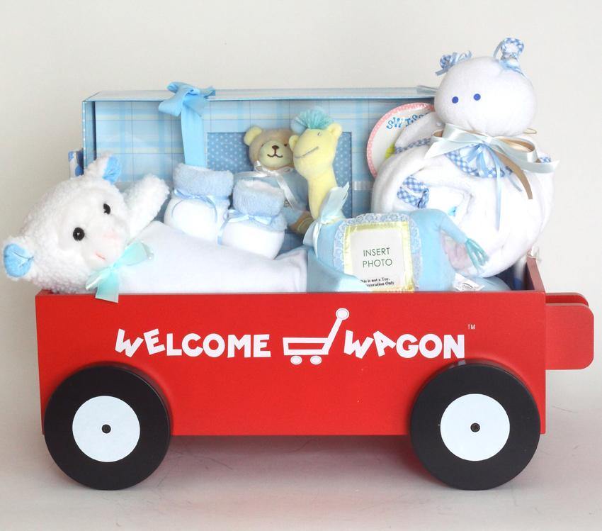Little Lambs Wagon for Boys - Simply Unique Baby Gifts