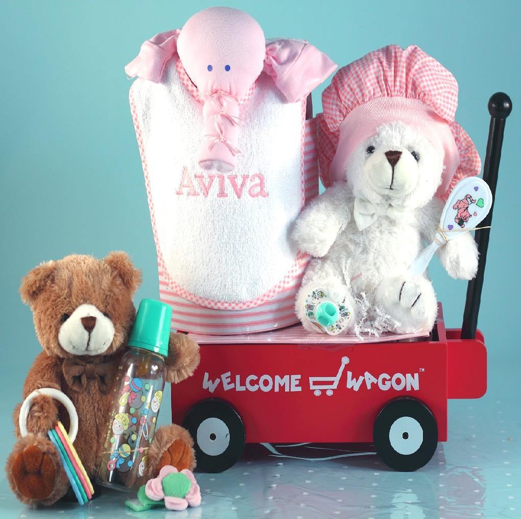 Mini Wagon Welcome Baby Girl Shower Presents - Simply Unique Baby Gifts