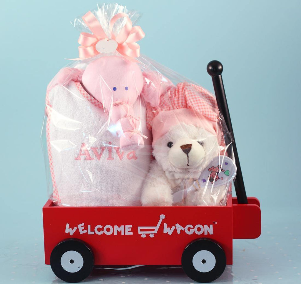 Mini Wagon Welcome Baby Girl Shower Presents - Simply Unique Baby Gifts