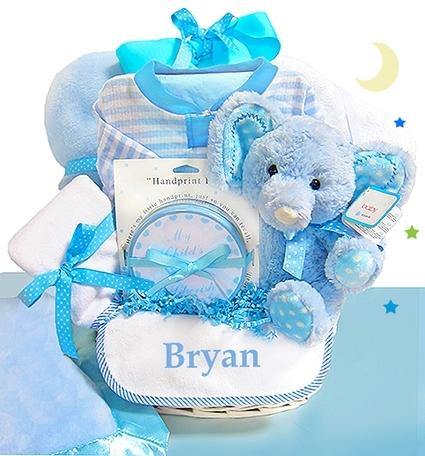 Minky Elephant Basket for Boys - Simply Unique Baby Gifts