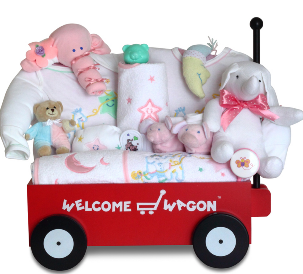 Extra Large Newborn Girl Gift Wagon - Simply Unique Baby Gifts
