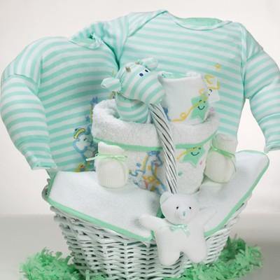 Green & White Layette Set - Simply Unique Baby Gifts