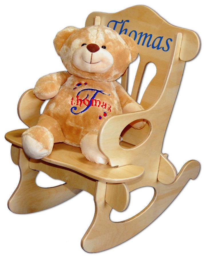 Personalized Rocker and Teddy Bear Set - Simply Unique Baby Gifts