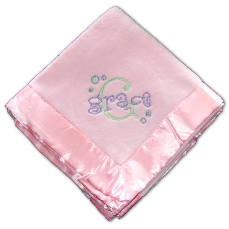 Personalized Pink Baby Girl Blanket