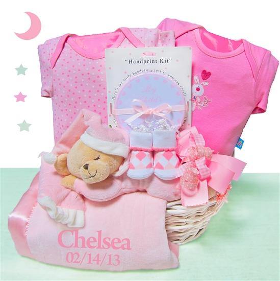 Sleepy Bear Newborn Basket - Option to Personalize - Simply Unique Baby Gifts