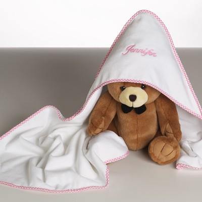 Personalized Teddy Bear Bath Towel Set - Simply Unique Baby Gifts