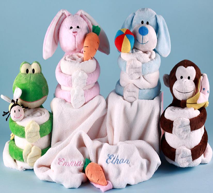 Plush Pals Receiving Blankets - Simply Unique Baby Gifts